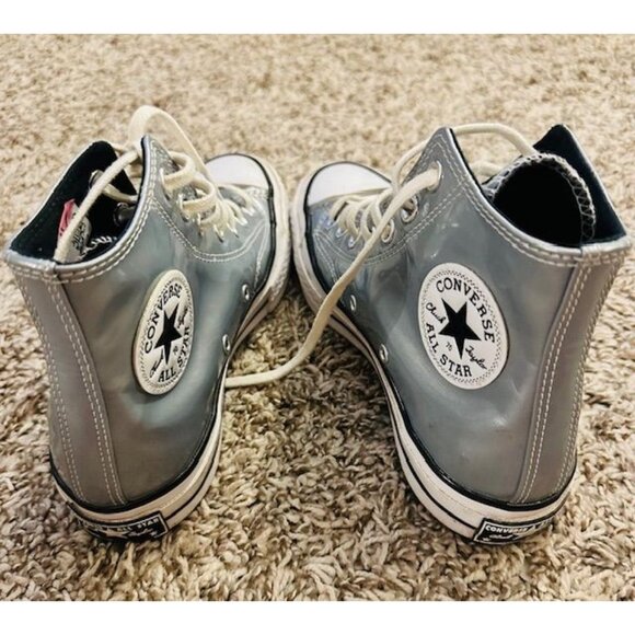Converse All Star Chuck Taylor High Top Sneakers Silver Womens 6.5 US / 4.5 UK - Picture 3 of 7